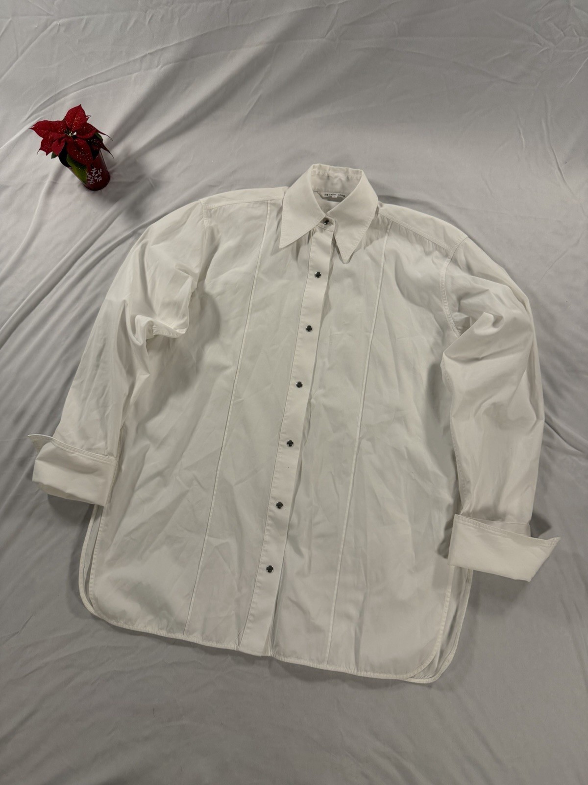 Helmut Lang Basic Oversized Button Up Shirt White… - image 1