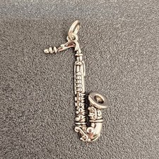 925 NEW Sterling Silver Pendant Saxophone 28mm