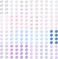 Acrylic Bracelet Beads Kit 8Mm round Bubblegum Bead Crackle Spacers Bead Assorte