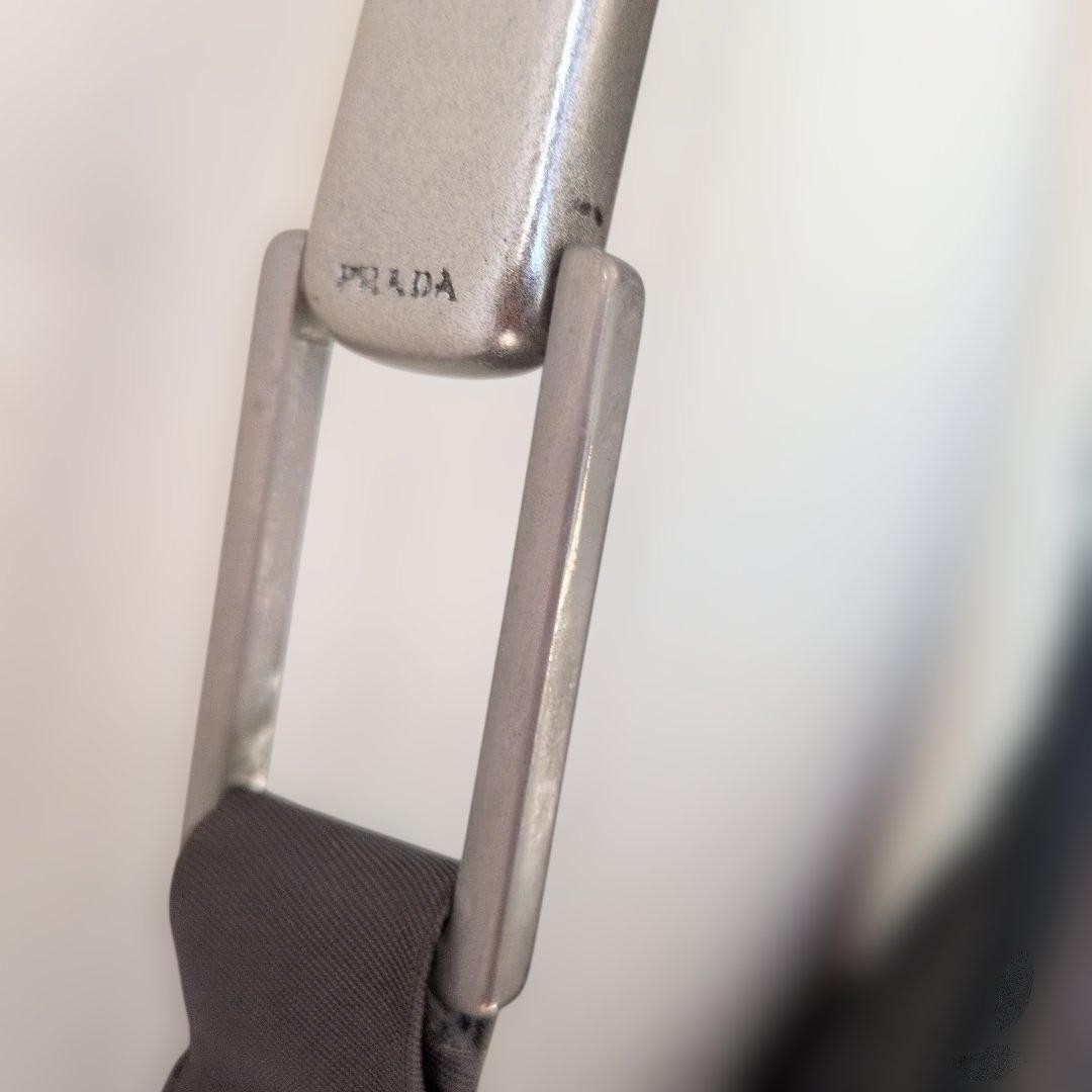 Prada Gray Nylon Shoulder Bag Triangular Logo Use… - image 3