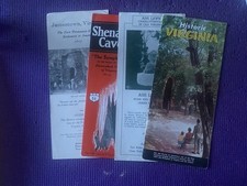 Lot of (4) Maps/brochures of Shenandoah Caverns Ash Lawn Jamestown Virginia