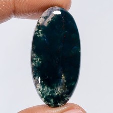 100 Natural Moss Agate Oval Cabochon Loose Gemstone 40 Ct. 38X19X5 mm X-27319
