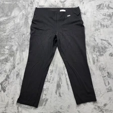 Rafaella Pants Womens 1X Black Pull On Mid Rise Tapered Ankle Stretch Preppy