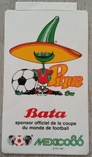 Autocollant vintage ancien Coupe monde Football Mexique Mascotte Pique Maxico86