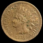 1875 Indian Head Cent - Antique United States of America 1c Penny Coin