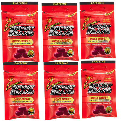 Jelly Belly Extreme Sport Beans Cherry 6 Pack Energy Jelly Beans