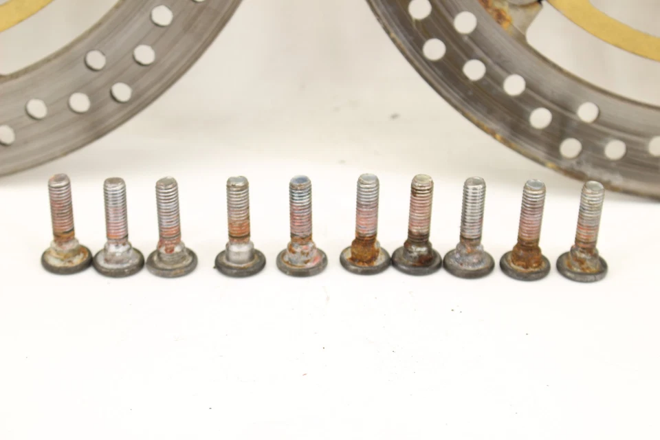 2001 KAWASAKI NINJA ZX6 ZX600E OEM FRONT LEFT RIGHT BRAKE ROTORS DISCS - Image 2 of 4