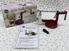 Norpro Metal Red Apple Master Slicer w/ Vacuum Base & Manual Model 866R