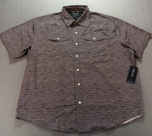 Kenneth Cole New York Techni-Cole Woven Men's Button-Up Sz. 2XL Short Sleeve - Picture 4 of 17