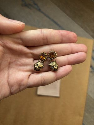 Seltene Gucci Ohrringe Feline Kopf 18kt Gelbgold vergoldet