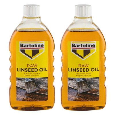 2x Bartoline rohes Leinöl natürlicher Holzschutzlack Lack 500 ml