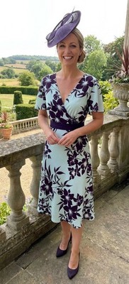 Jacques vert Midi dress size 16 Green Blue Floral Mother Of The Bride  Wedding | eBay