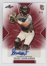 2021 Leaf Perfect Game National Showcase Red 4/5 Grant Fahrlander Auto 3hd