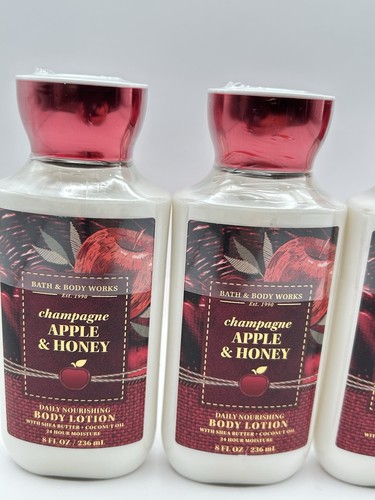 Bath and Body Works Champagne Apple & Honey Body Lotion 8 Oz 24 Hour Set of 3 - Picture 2 of 3