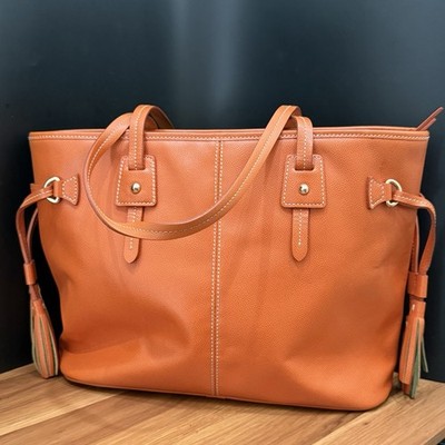 Authentic Dooney & Bourke Davis Tassel Orange Saffiano Leather