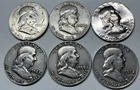Franklin 90% Silver Half Dollars $3 Face Value Pack of 6, Over 2oz