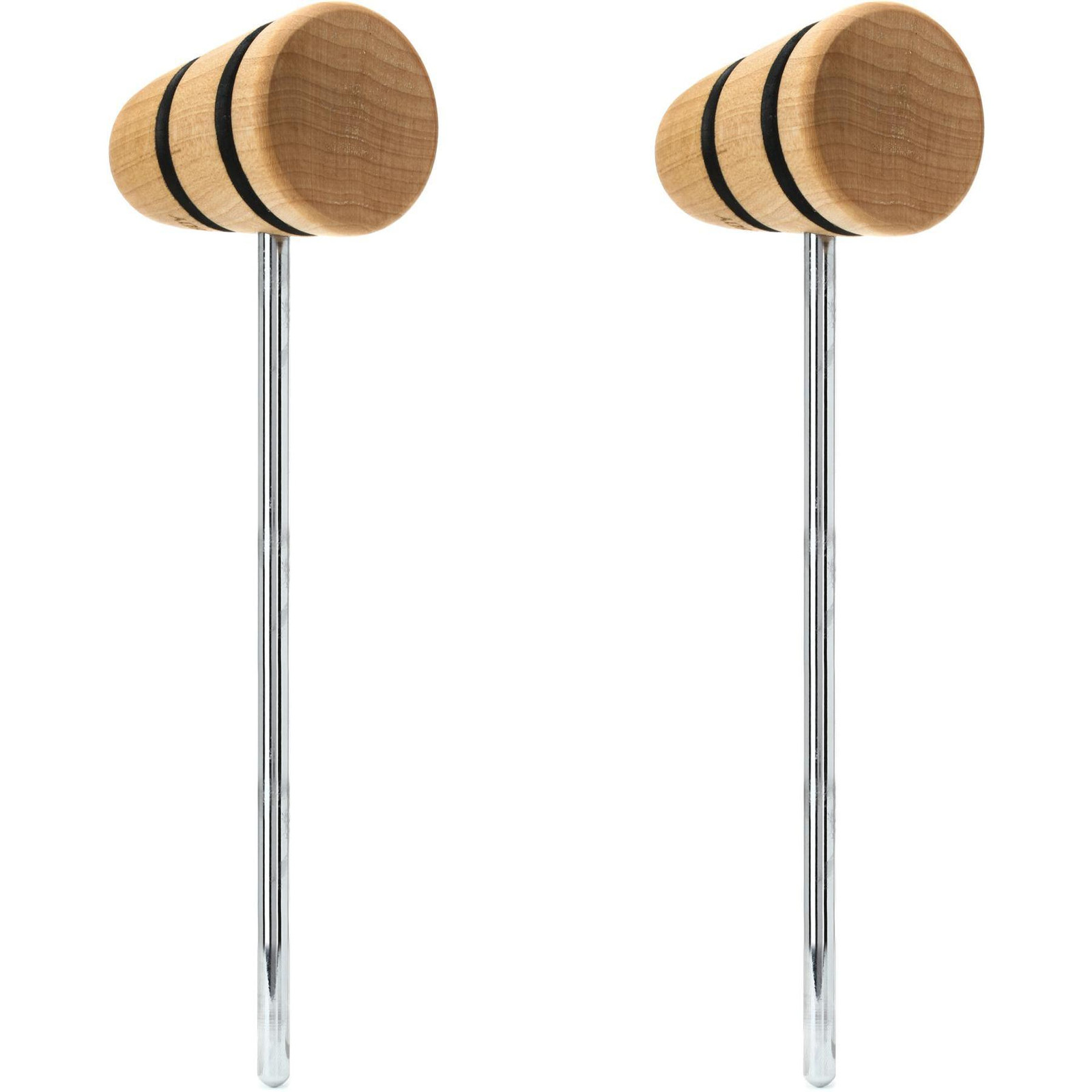 Деревянные насадки для бас-барабана Low Boy - натуральные с черными полосками (2 упаковки)