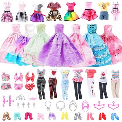 32 Kleidungsstücke für Puppen,Puppenkleidung,Kleidung Schmuck Zubehör Hochzei...