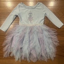Disney Frozen 2 Elsa Dress Girls 3T Tulle Skirt Long Sleeve Costume