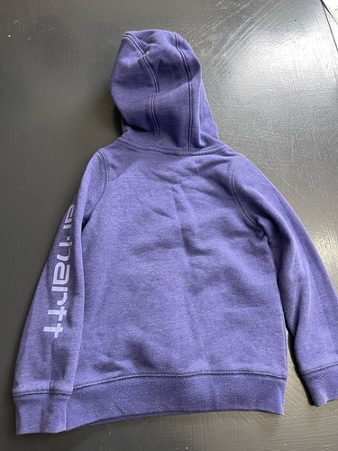 Carhartt 5 Girls Purple Hoodie Logo Sweatshirt Cotton Long Sleeve - Picture 6 of 6