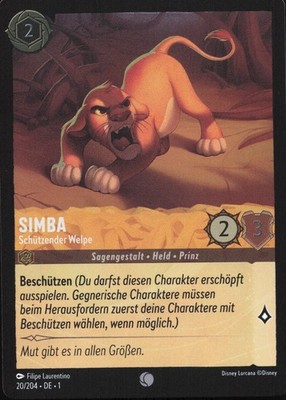 Lorcana Simba - Schützender Welpe 1TFC-020 Common Deutsch Neu