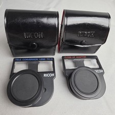 Vintage Ricoh FF-3 TC-3 Tele Conversion Lens Close-Up Adaptor Cases Set