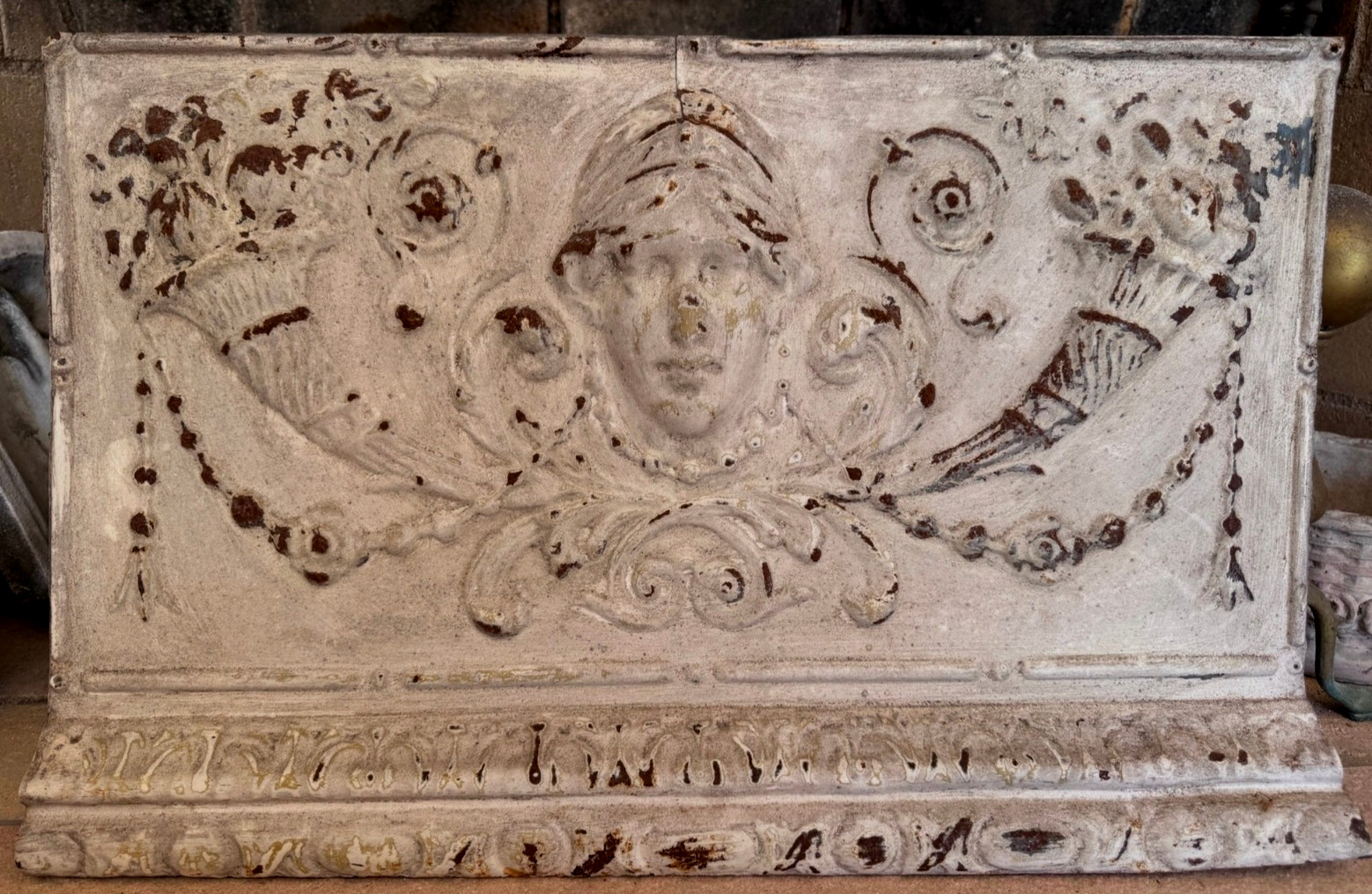 Unisex Goddess Face Antique Ceiling Tin Tile Relief 125+ Year Old VERY RARE!