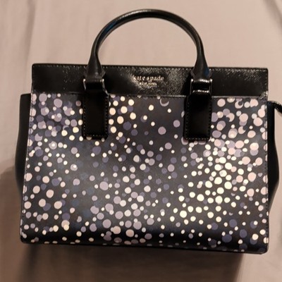 kate spade new york Polka Dot Satchel Top Handle Zip Handbag Black Multicolor