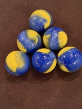 Lot Of 6 1  Glass Shooter Marbles