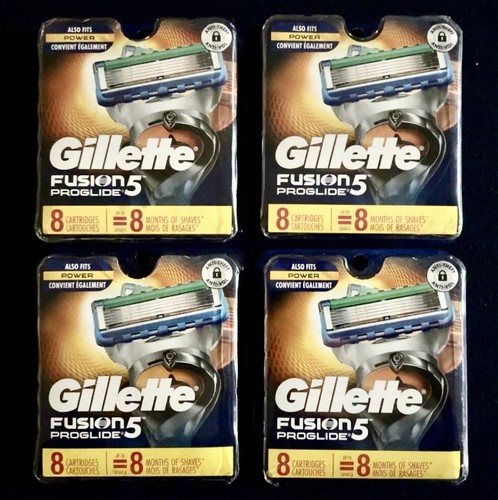 Gillette Fusion 5 PROGLIDE Razor Blades 32 Cartridges Total (4x 8) NEW ...