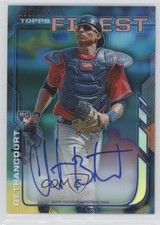 2014 Topps Finest Rookie Blue Refractor 92/125 Christian Bethancourt Auto 2x4