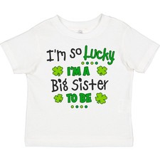 Inktastic I'm So Lucky I'm A Big Sister To Be Toddler T-Shirt St Patrick Sis Day