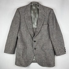 Vintage Harris Tweed Herringbone Wool Blazer Sport Coat USA 42R