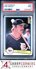 1982 DONRUSS #407 KIRK GIBSON TIGERS PSA 9