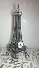 Seth Thomas Eiffel Tower Wrought Iron Clock – Vintage Rare Roman Numeral Mantel