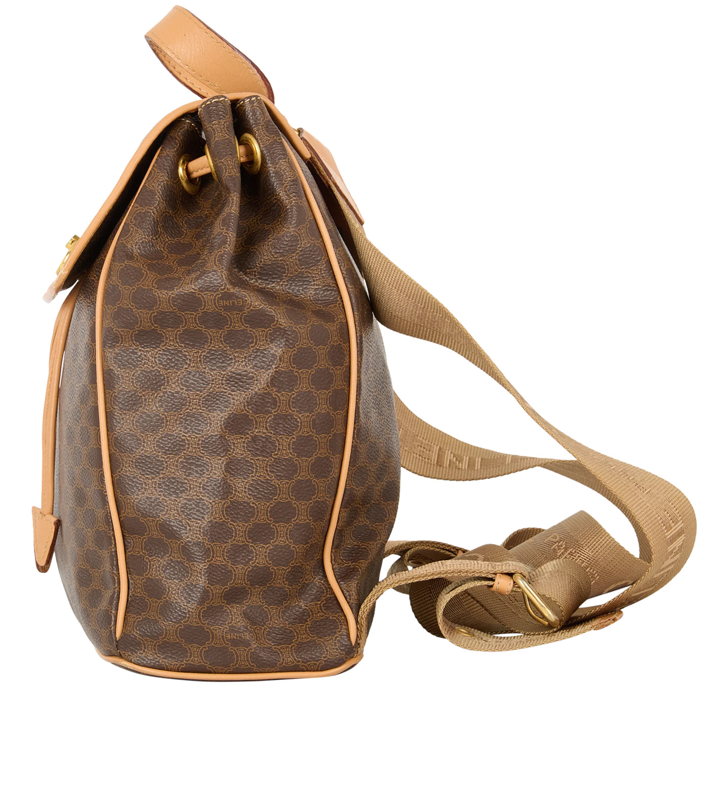 Celine Vintage Drawstring Backpack Backpack Coate… - image 4