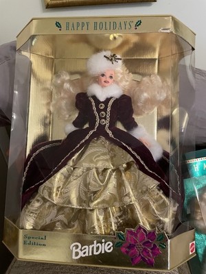 3 Happy Holidays 1994 Barbie Dolls New In Original Boxes