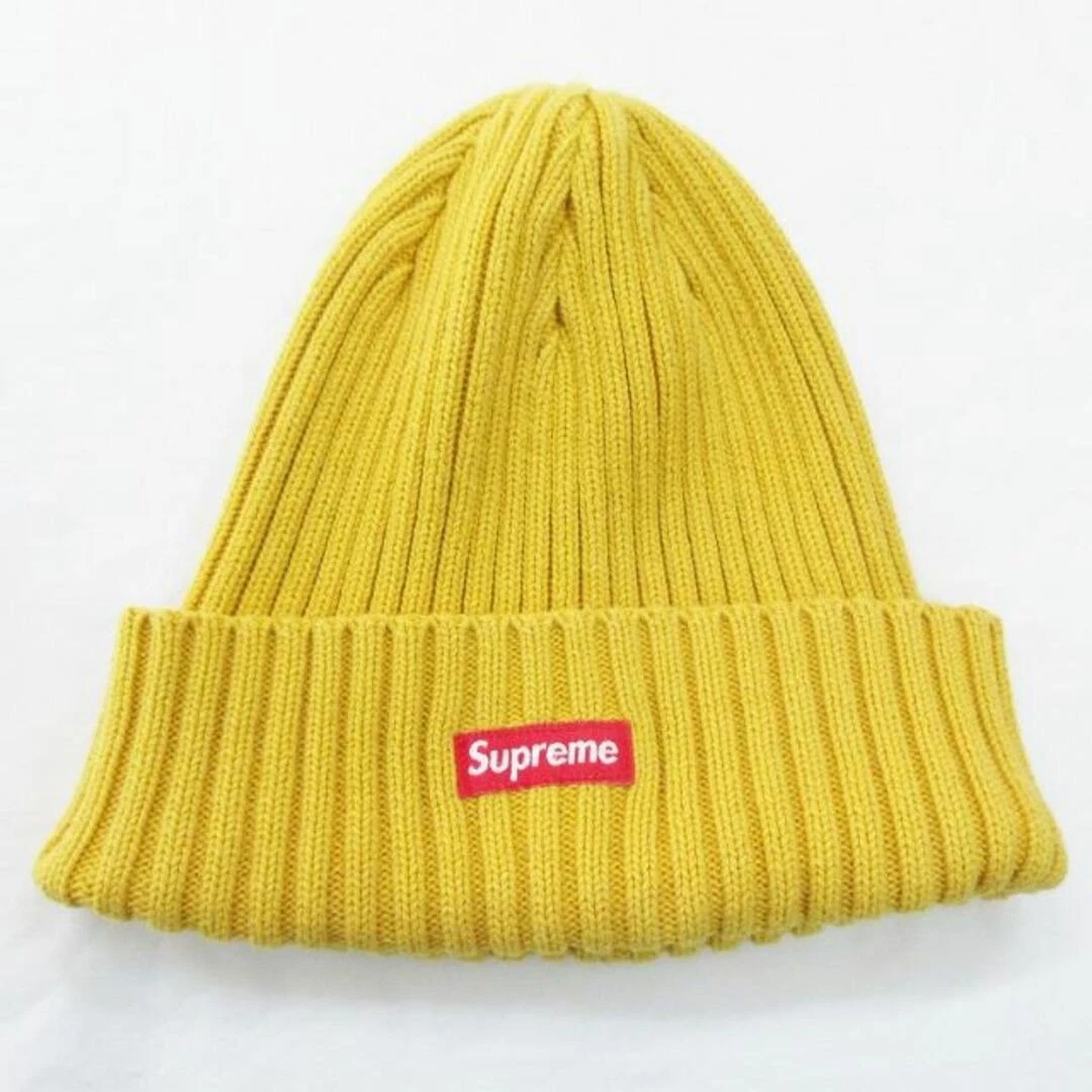 Supreme bonnet tricot chapeau casquette logo moutarde jaune coton Co. Ltd. utilisé 85398b7