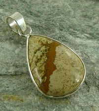Poppy Jasper 925 Sterling Silver Pendant Necklace ~787c