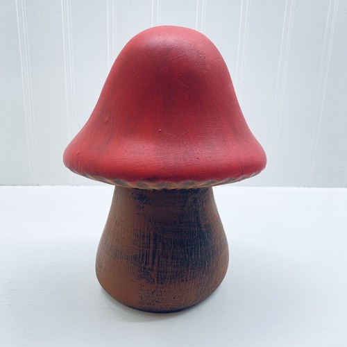 Ceramic Funny Face Mushroom Yard Ornament 8” - Picture 3 of 10