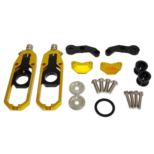 Gold Rear Chain Adjuster Tensioner Swingarm Spools For KAWASAKI ZX10R 2011-2015 - Picture 9 of 9