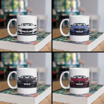 Personalisierte BMW 8er Cabrio M Modell Tasse Geschenk - Farbe wählbar SCHNELLER VERSAND