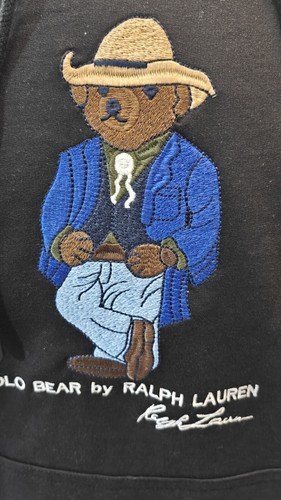 POLO RALPH LAUREN BEAR BLACK FLEECE HOODIE EXTRA EXTRA LARGE SIZE 2XL/XXL - Picture 4 of 9