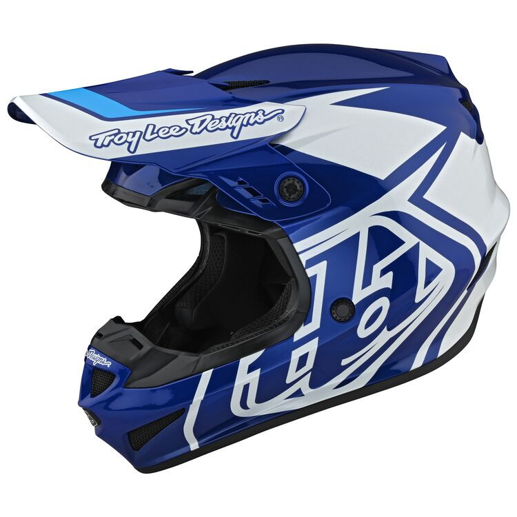Troy Lee Designs GP Overload Motorcycle Helmet Blue/White - 