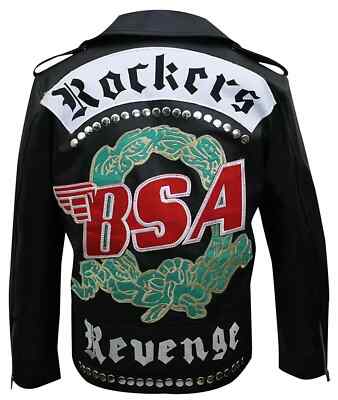 BSA GEORGE MICHAEL FAITH ROCKERS REVENGE BIKER BLACK PU LEATHER