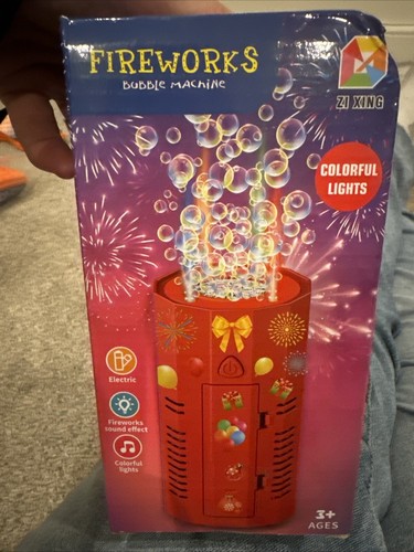 Joyful Fireworks Bubble Machine-Firework Sound Effects-Electric-Colorful lights