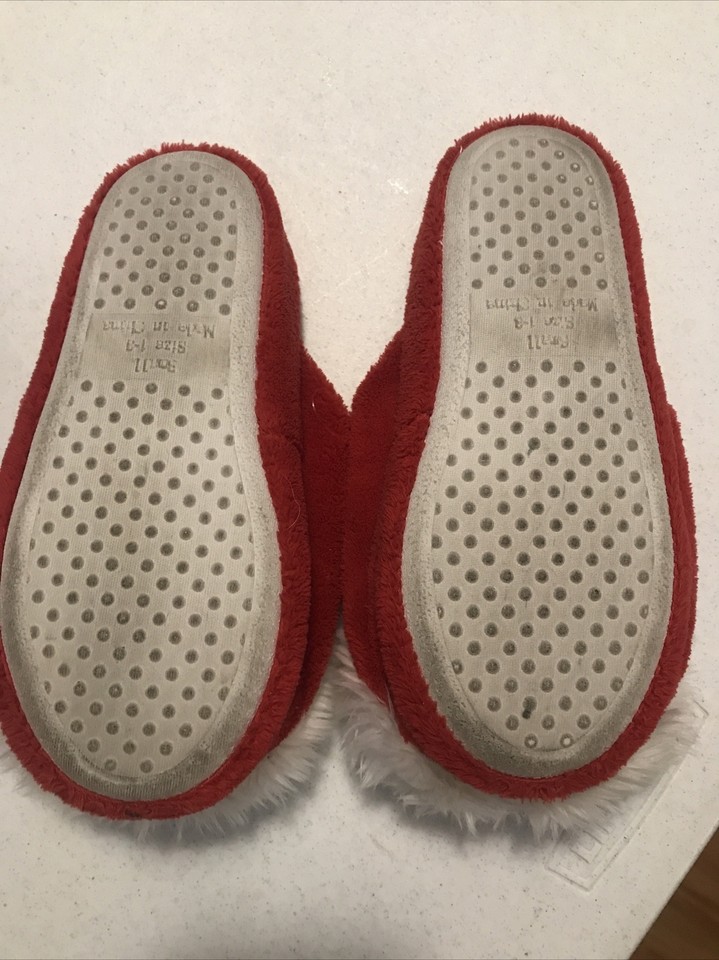 Chaussons American Girl - Taille M 3.5-5 - Rouges Et Blancs - Doux Et Moelleux