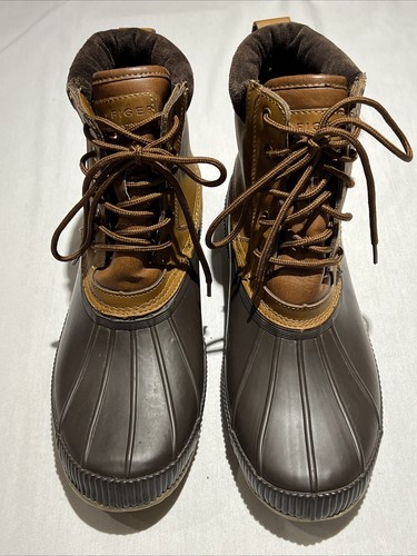 Tommy Hilfiger Duck Stiefel Herren Größe 13 TM Charlie Wasserabweisend Leder Gummi - Bild 2 von 13