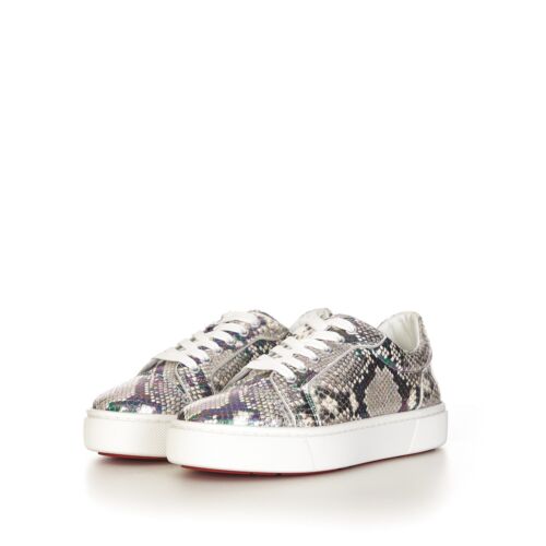 CHRISTIAN LOUBOUTIN 795 $ Zapatillas bajas de cuero pitón plateado Vieirissima - Imagen 3 de 9