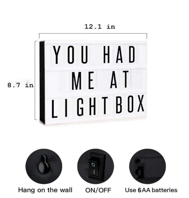 Cinema Lightbox 9x12 Inches LED Marquee Light Box 90 Letters Symbols eBay